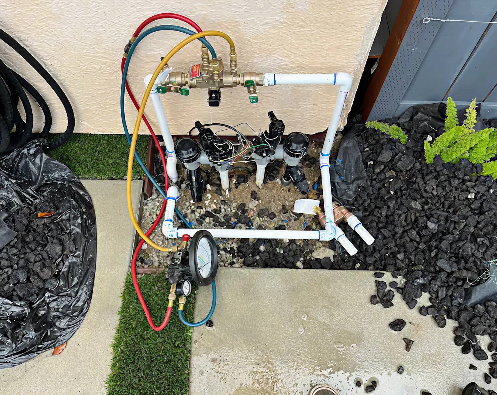 Backflow assembly wiring and valve setup